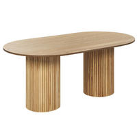 ESSTISCH 180/100/76 cm Hellbraun Oval Sheridan - Hellbraun, Holzwerkstoff (180/100/76cm) - Beliani