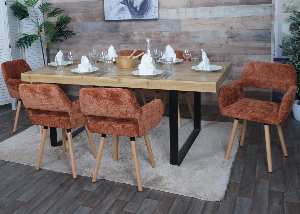 ESSZIMMERSTUHL Orange - Terracotta/Orange, Textil (56/80/53cm) - MCW