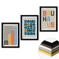 WANDBILDER 3er-Set - 20x30 cm Schwarzer Rahmen - Geometrische Muster im Bauhaus-Stil - Schwarz, Kunststoff (20/30cm) - ArtPrintCave