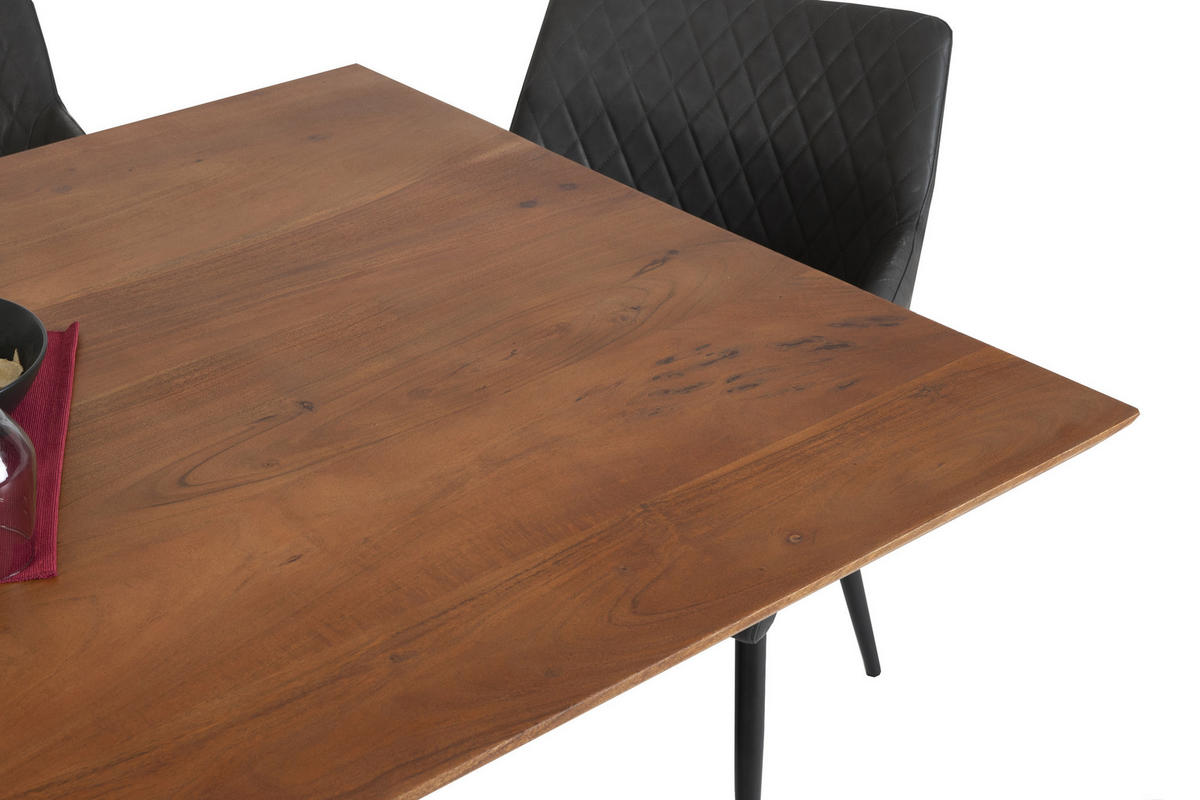 ESSTISCH ABBY - Schwarz/Braun, Holz/Metall (100/300/77cm) - SAM