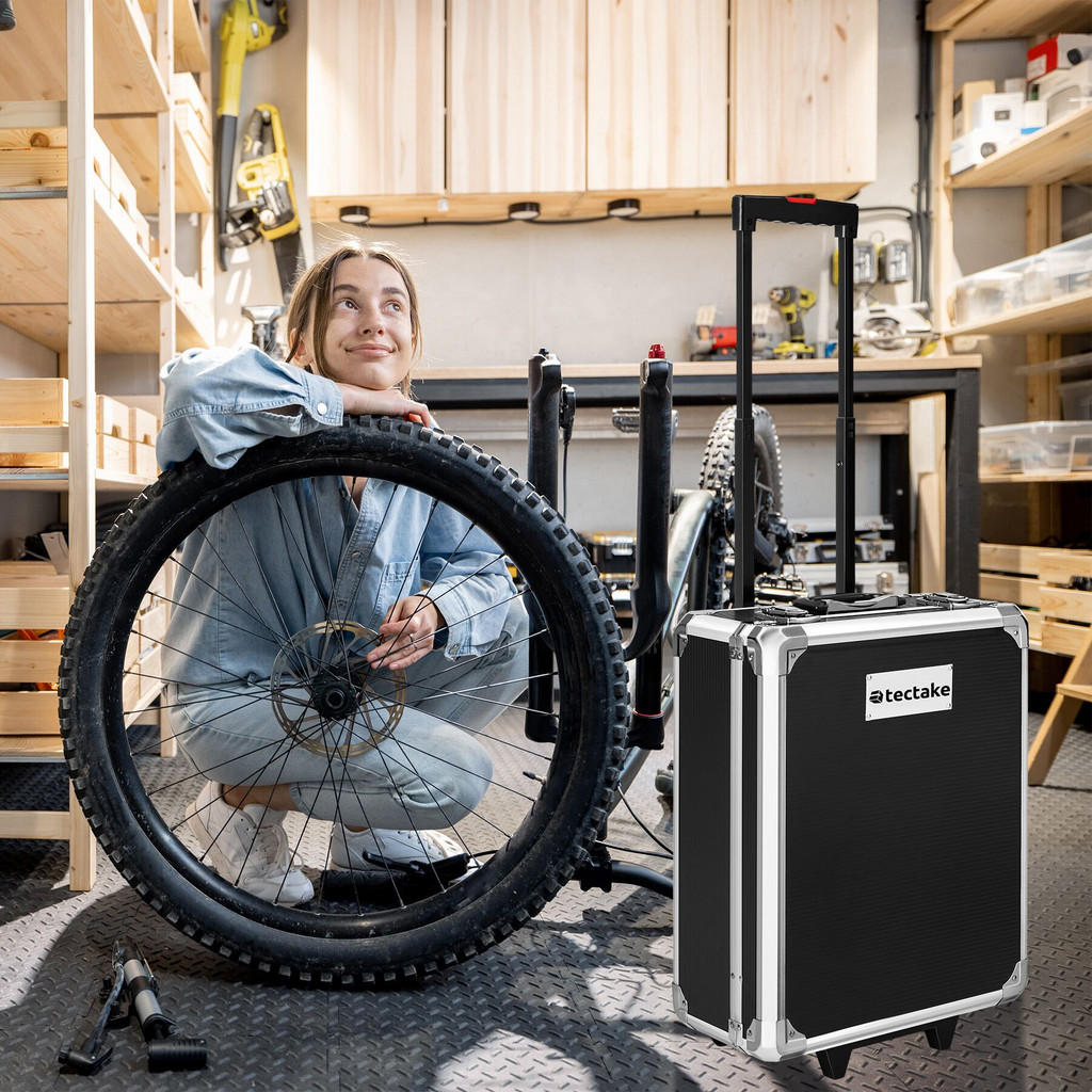 Thumbnail - tectake Werkzeugkoffer, Schwarz, Metall, 20x100x37 cm, CE, Freizeit, Heimwerken, Werkzeugaufbewahrung