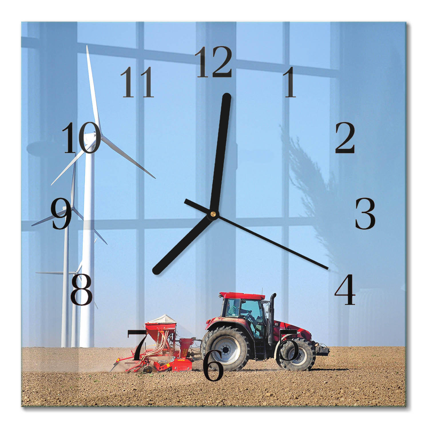 WANDUHR 30x30 cm - Traktorenfeld - Multicolor, Glas (30/30/0.4cm) - TULUP