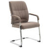XL Besucherstuhl Miami Stoff Taupe Konferenzstuhl Bürostuhl - Taupe, Textil (58/102/65cm) - DELUKE