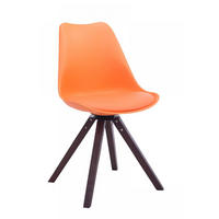DREHSTUHL Lederlook orange - Walnussfarben/Orange, Holz/Textil (48/84/56cm) - CLP
