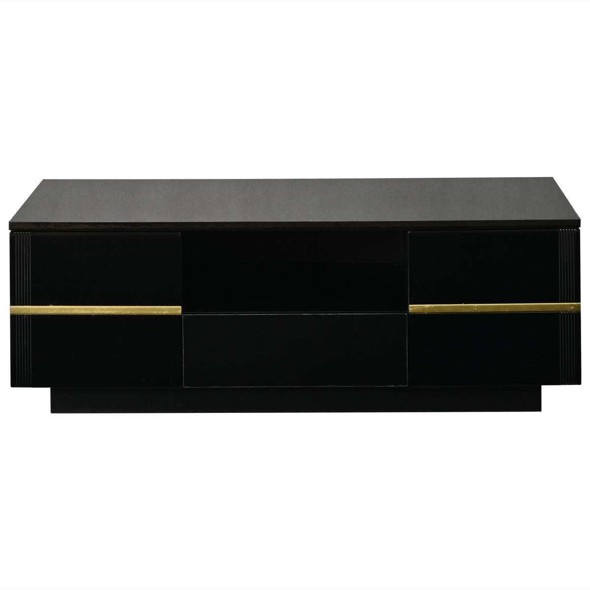 KLUB-STOLIĆ 100/50/35,5 cm s LED rasvjetom i prostor za pohranu u crnoj boji - boje oraha/crna, drvni materijal (50/100/35.5cm) - CHICFURN