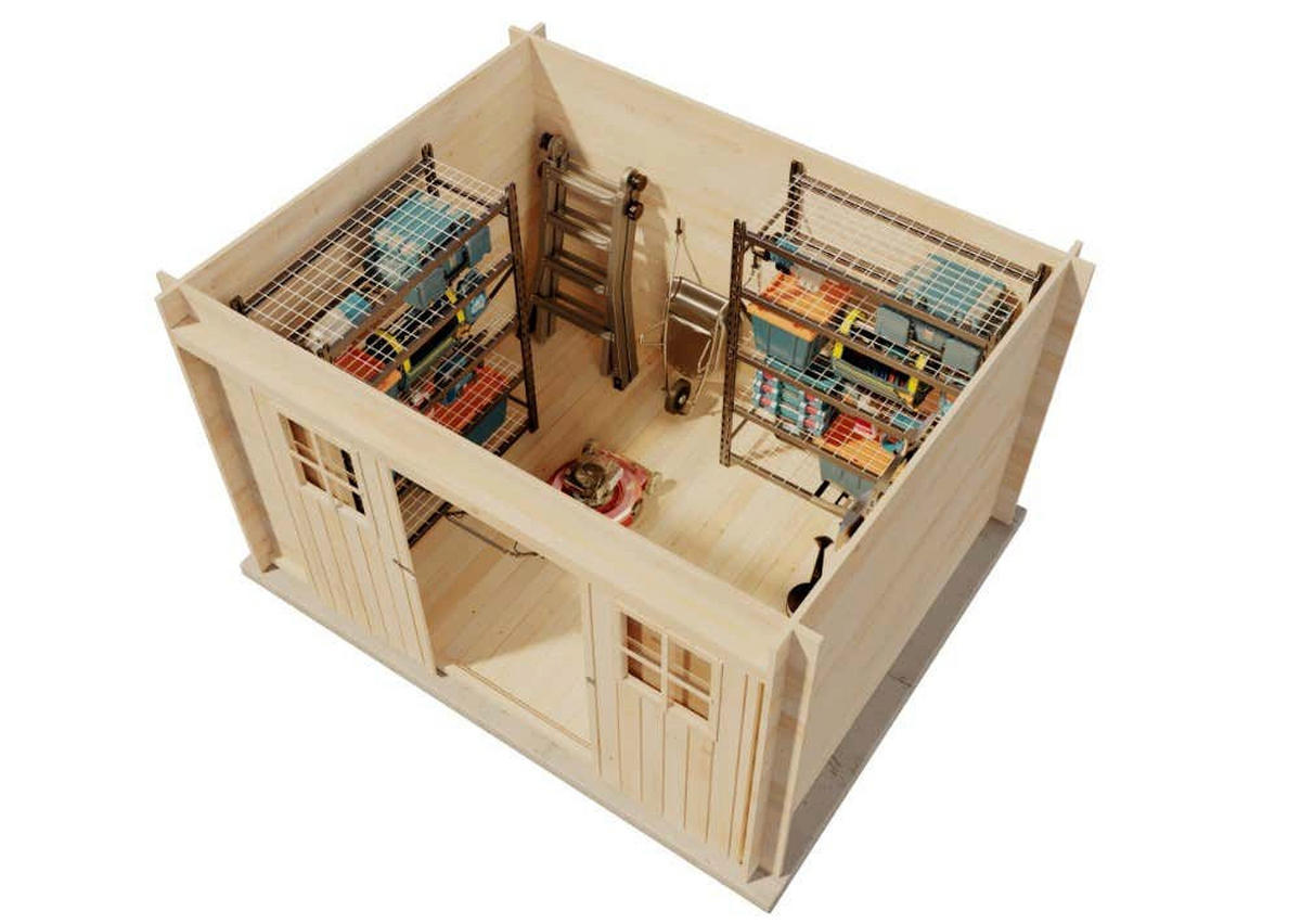 GERÄTEHAUS Holz Vera - Naturfarben, Holz (325/187/235cm) - Alpholz