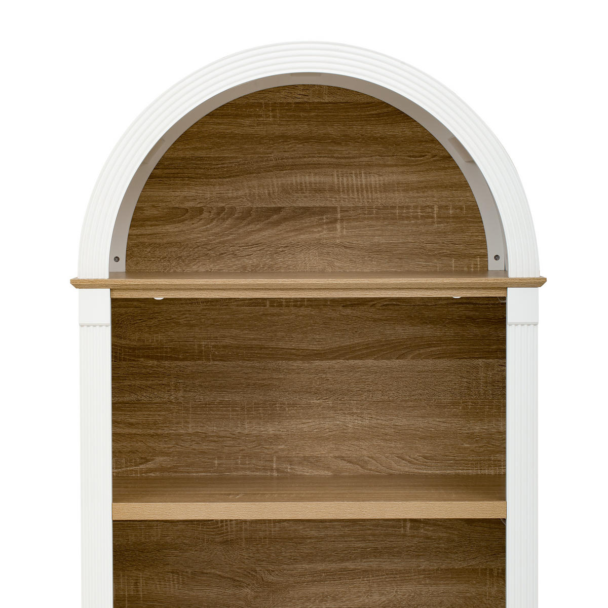 HIGHBOARD Weiß 76,2×40,1×180 cm mit LED‑Beleuchtung und verstellbaren Einlegeböden aus Holzwerkstoff - Weiß, Holzwerkstoff (76.2/180/40.1cm)