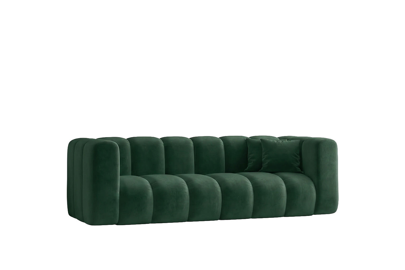SOFA 3-Sitzer Modulares, Velvet-Stoff Riviera, Grün, GRAND - Grün, Holz (230/70/89cm) - Kaiser Möbel