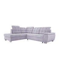 ECKSOFA LOTTA L-förmig Bettkasten verstellbare Kopfstützen hochwertige Verarbeitung lose Rückenkissen freistehend LINKS 212x258x106 cm Silber - Silberfarben, Holz/Textil (212/258cm) - DomoHome