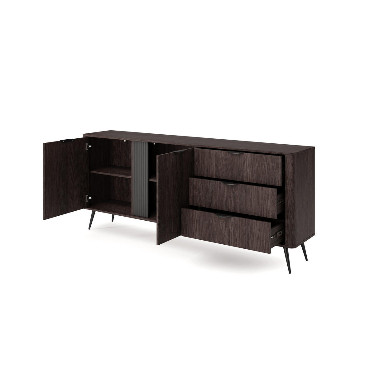 KOMMODE Velia - Braun, Holzwerkstoff (195.2/81.2/38cm) - Pillovely