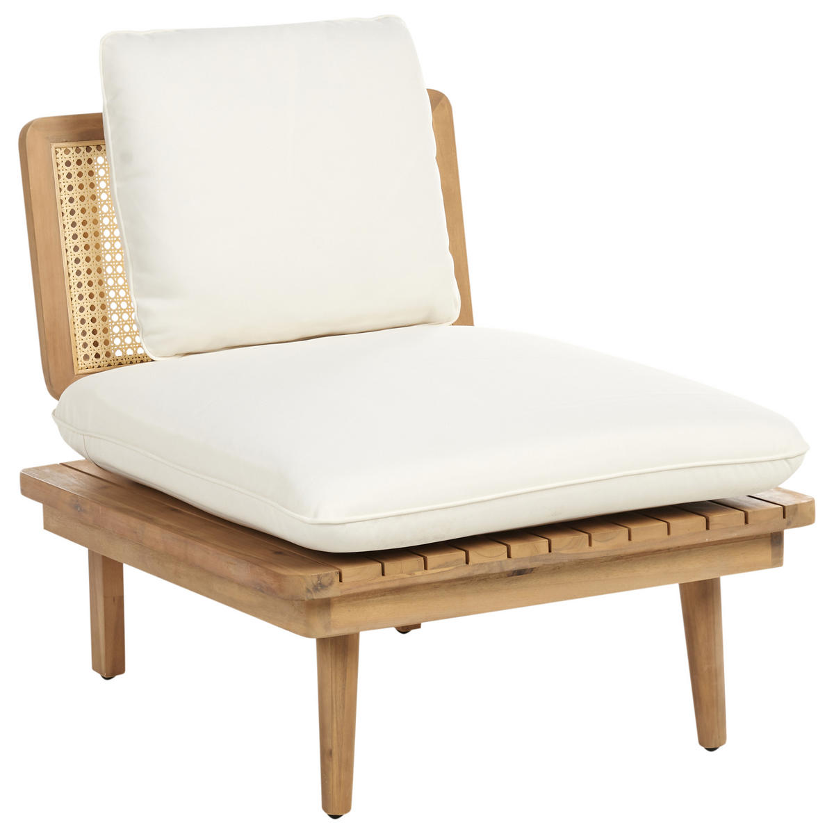 LOUNGE-SET 4-Sitzer Heller Holzfarbton Accadia - Hellbraun/Beige, Holz - Beliani