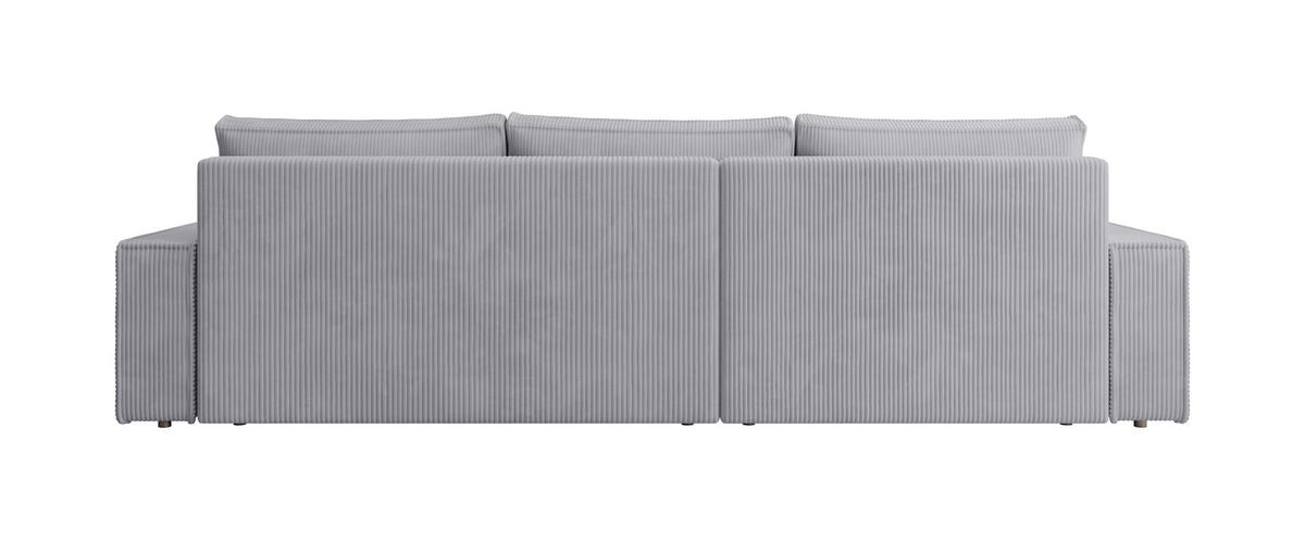 ECKSOFA Alice mit Bettkasten und Schlaffunktion, Cordstoff in L-Form - Grau, Textil (289/184cm)