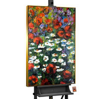 GEMÄLDE Blühende Weiten Schattenfugenrahmen Gold 120x80 cm - Goldfarben, Holz (120/80cm) - YS-art gallery