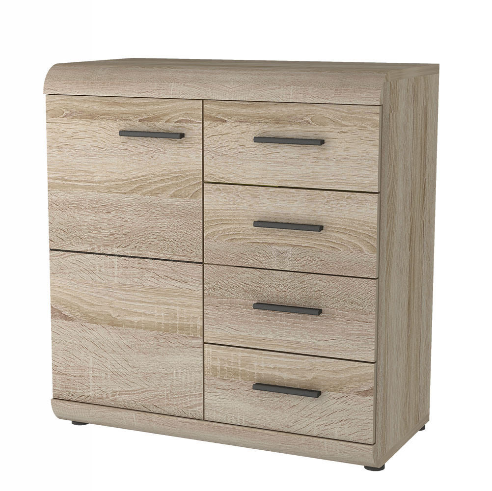 KOMBIKOMMODE Link Sonoma Eiche 80 / 42 / 86,5 cm - Braun/Sonoma Eiche, Holz/Holzwerkstoff (80/86/42cm) - Feldmann-Wohnen