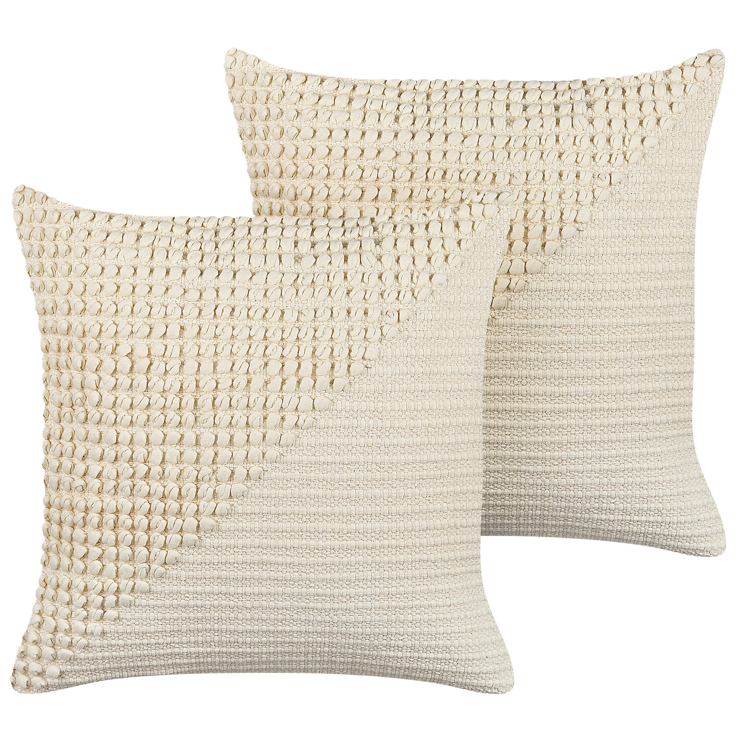 DEKOKISSEN 2er-Set Creme 45/45 cm Pellaea - Creme, Naturmaterialen/Textil (45/45cm) - Beliani