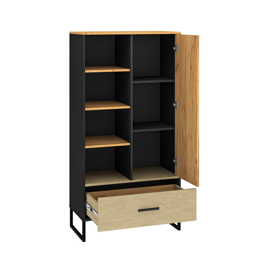 Lomado Jugendzimmer-Set Schwarz 140x190x40 cm