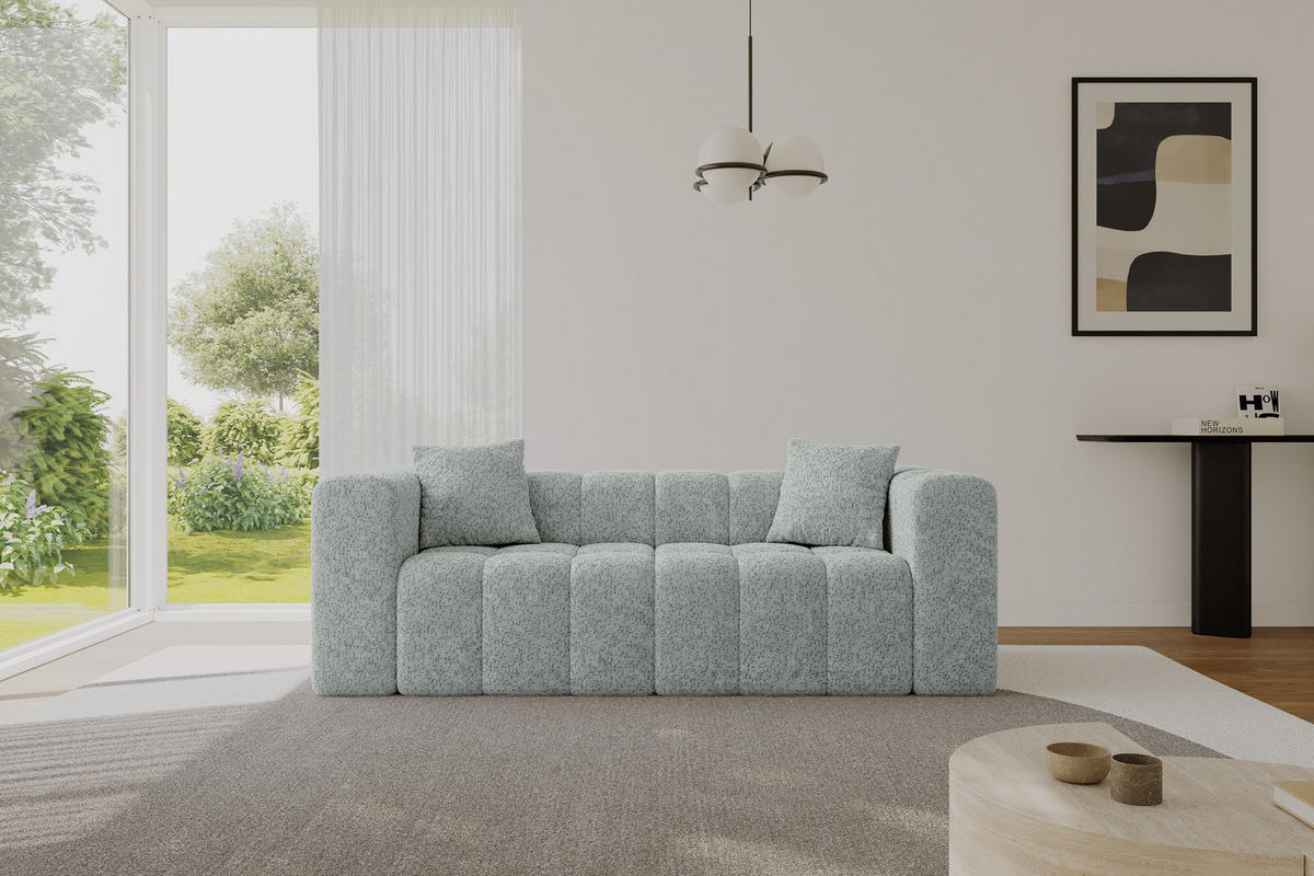POHOVKA 2-MÍSTNÁ DONY-2 232x90x71 cm Zelená Žinylka - černá/mátově zelená, kompozitní dřevo/textil (232/71/90cm) - ALTDECOR