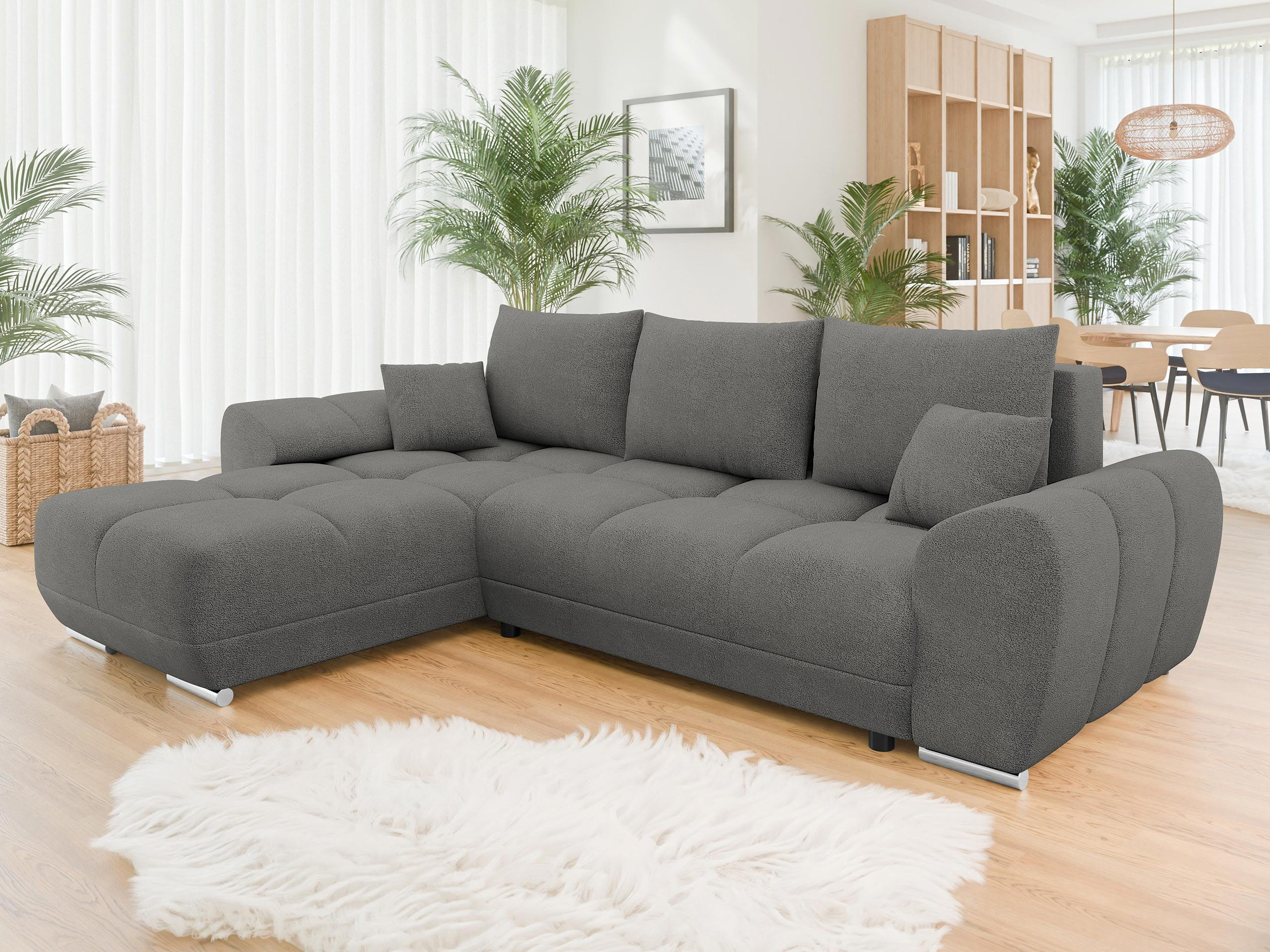ECKSOFA Logo - Grau, Holz/Kunststoff (291/183cm) - MIRJAN24