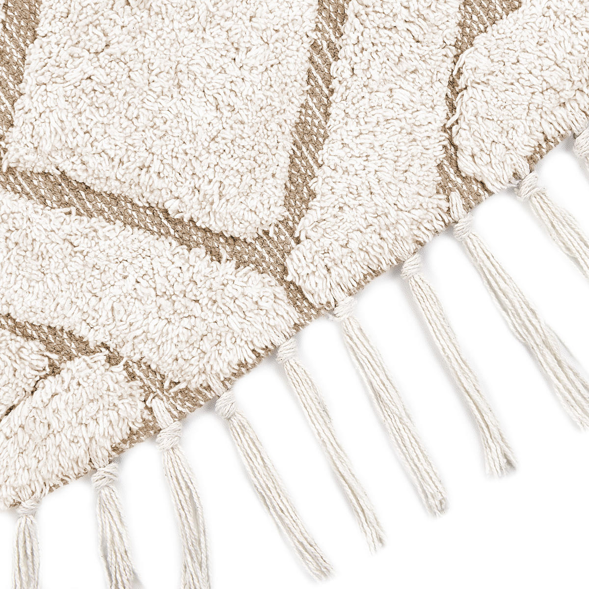 TEPPICH geflochten Horasan 140/140 cm - Beige, Textil (140/140cm) - Beliani