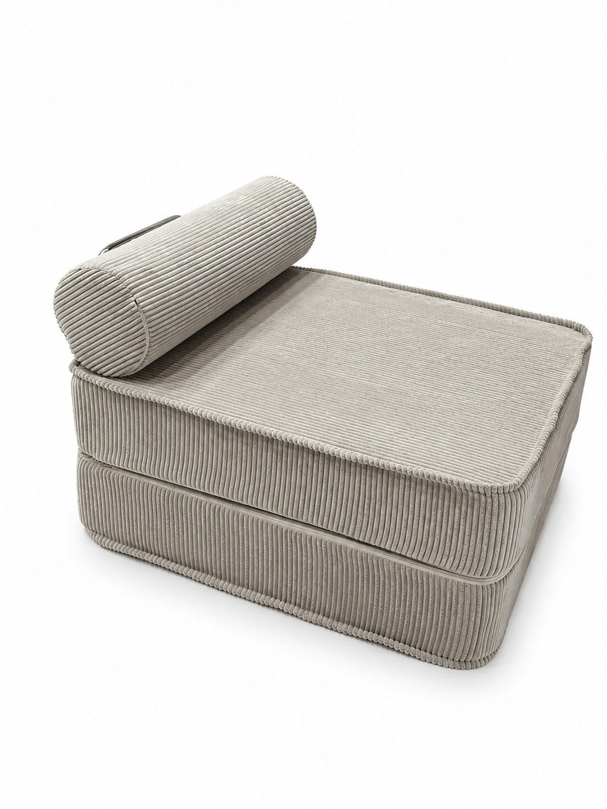 SCHLAFSESSEL ausklappbar, modularer Bodensessel mit Rückenrolle in Beige - Beige, Textil (80/62/95cm) - SURB
