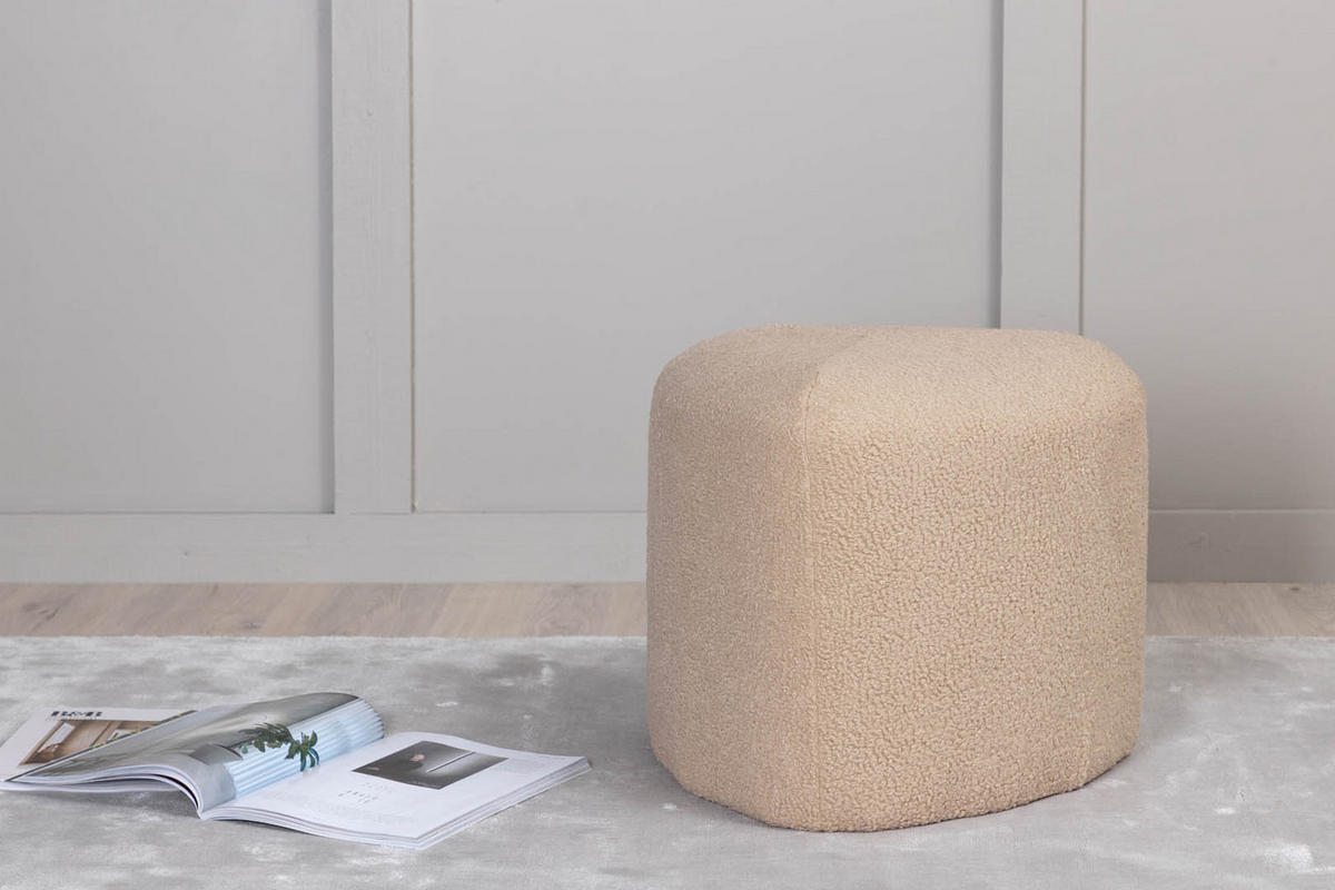 POUF beige - Beige, Holzwerkstoff (46/41/46cm) - ebuy24