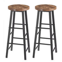 BARHOCKER DE-36156 2er Set im Bistro-Stil Vintagebraun - Dunkelbraun, Metall (30/71/30cm) - ComfortXL