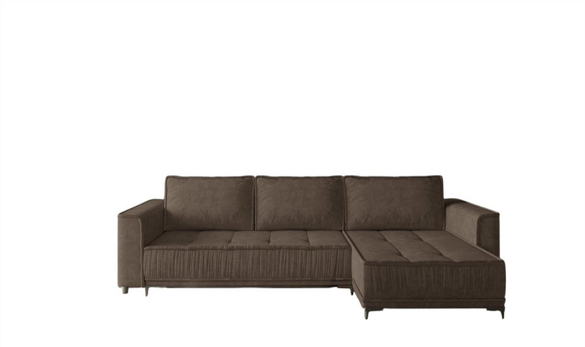 ECKSOFA Juna Mit Schlaffunktion - Braun, Holzwerkstoff/Textil (240/140cm) - Fun Möbel