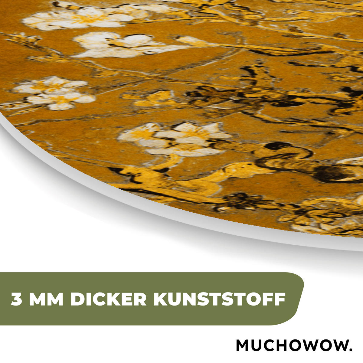 WANDBILD Mandelblüte - Kunst - Van Gogh - Gold 60x90 cm - Wengefarben, Kunststoff (60/90cm) - MuchoWow