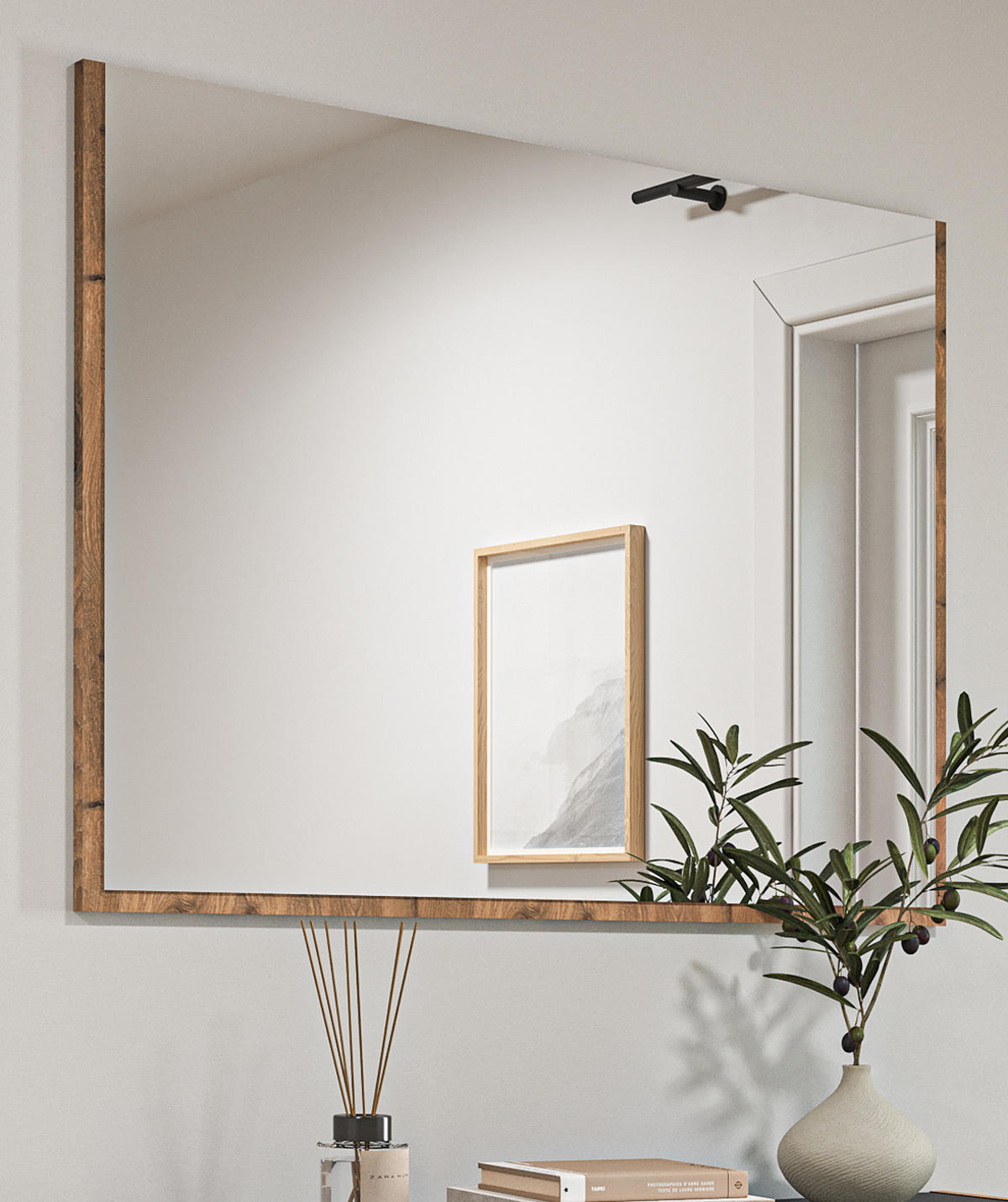 GARDEROBENSPIEGEL Nox Eiche, Wandspiegel 95 x 70 cm, Salud - Eichefarben, Holzwerkstoff (95/70/2cm) - Inn.Furn