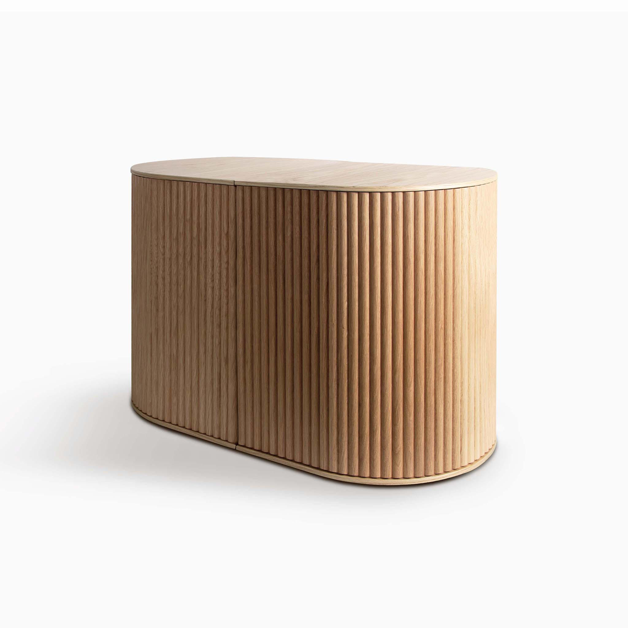 BEISTELLTISCH Duna Set mit 2 Hockern - Eichefarben, Holz (32.8/70/45cm) - Woodendot