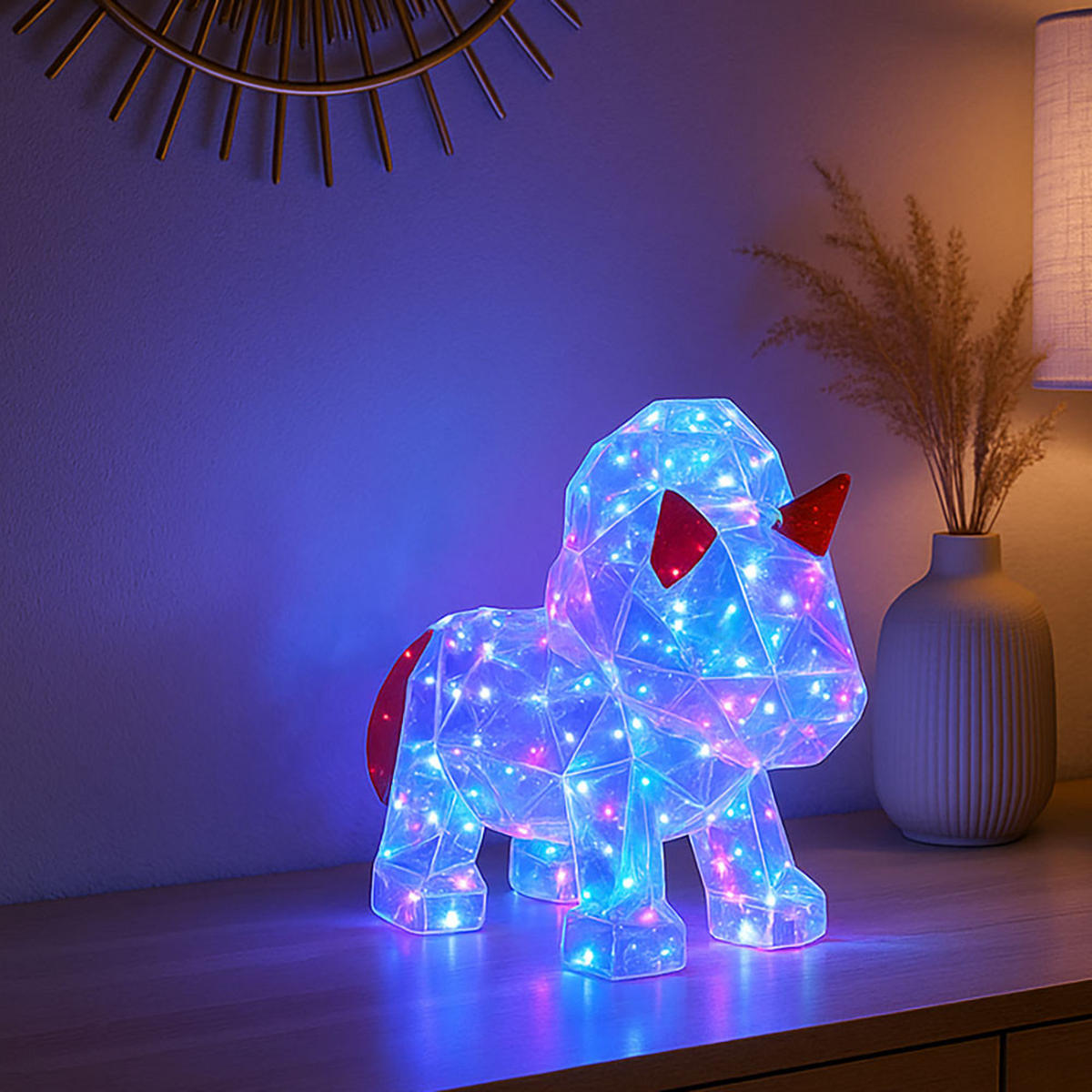 LED TISCHLEUCHTE Klar Kristalleffekt USB-Anschluss - Klar, Kunststoff (30/14/26cm) - Globo Lighting