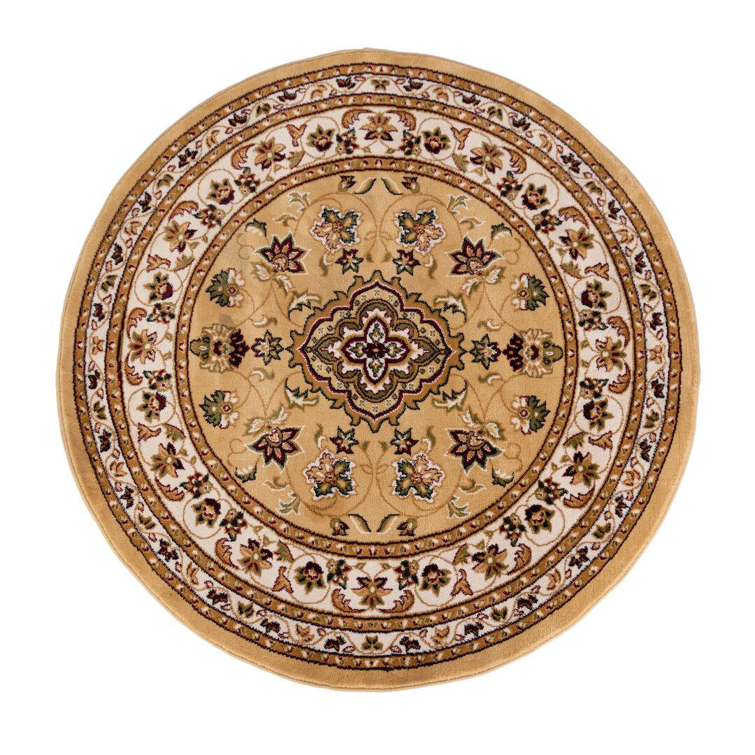 TEPPICH Traditionell-Floral-Design GLAZERT, Braun 133x133 cm - Braun, Textil (133/133cm) - KADIMA DESIGN