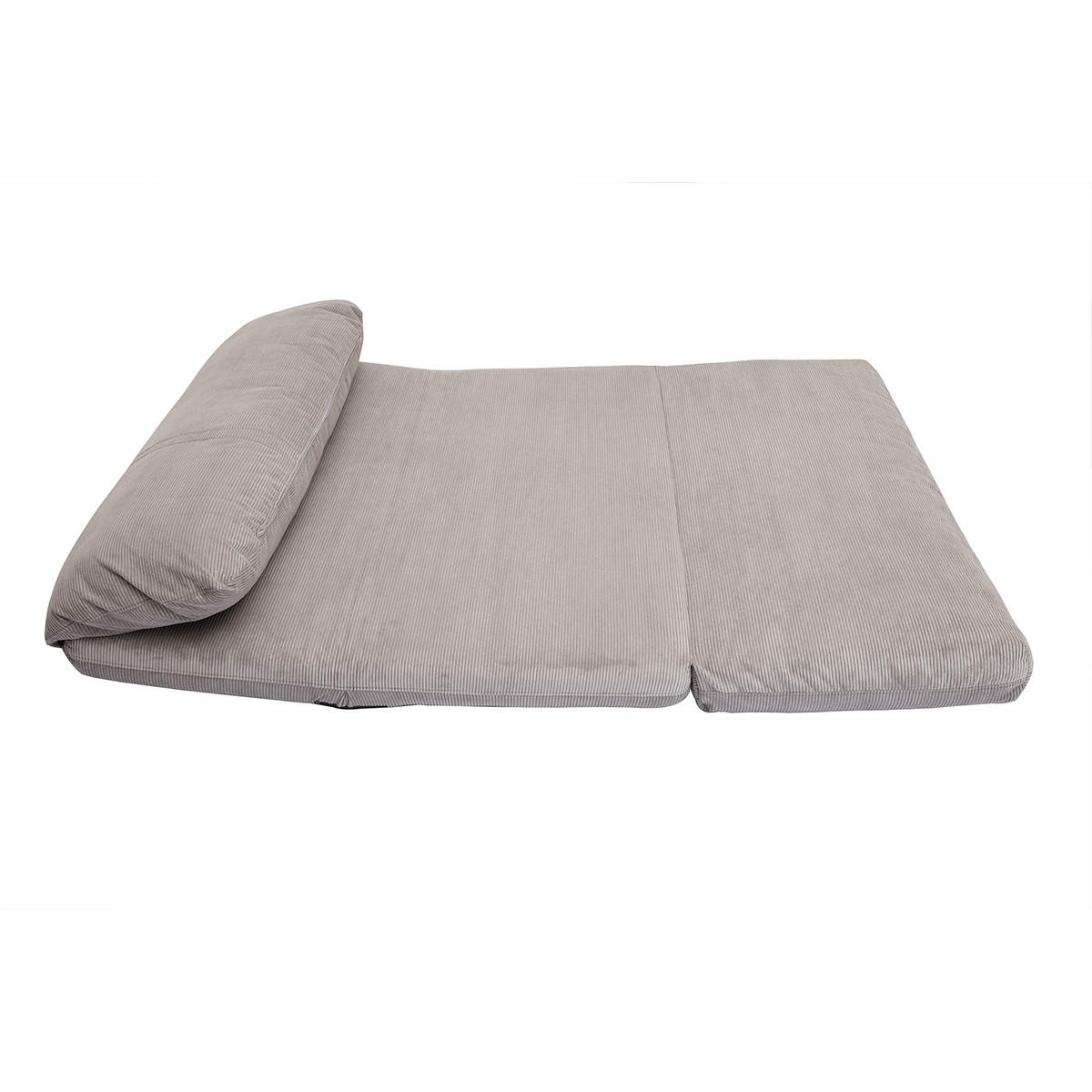 SCHLAFSESSEL 2-Sitzer Hellgrau Cord SPENCER - Hellgrau, Textil (82/61/131cm) - Miliboo