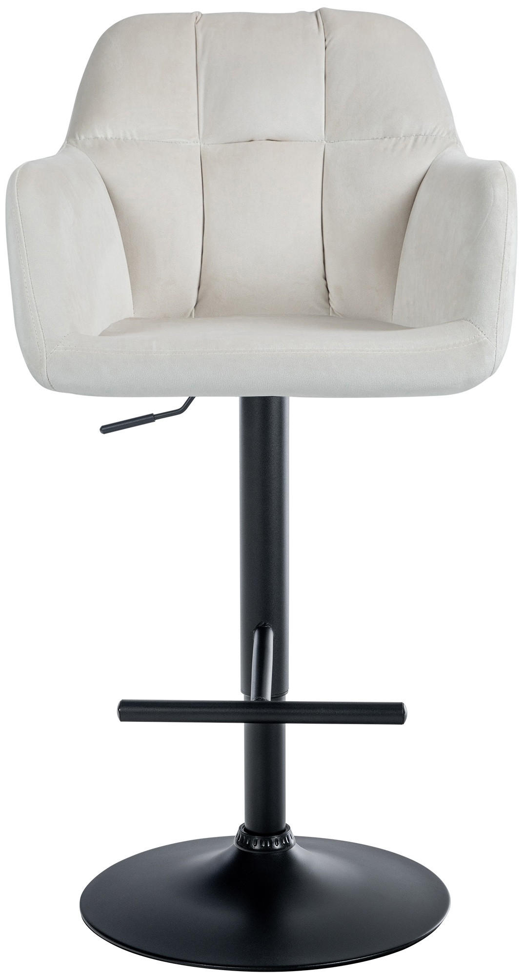 BARHOCKER Samt creme - Creme/Schwarz, Textil (57/97/59cm) - CLP