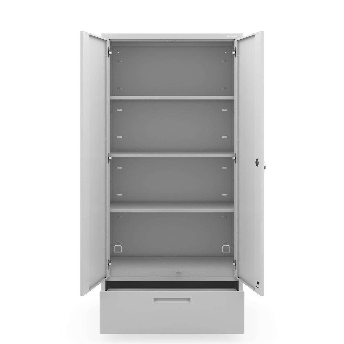 METALLSCHRANK Megan - Grau, Metall (90/185/40cm)