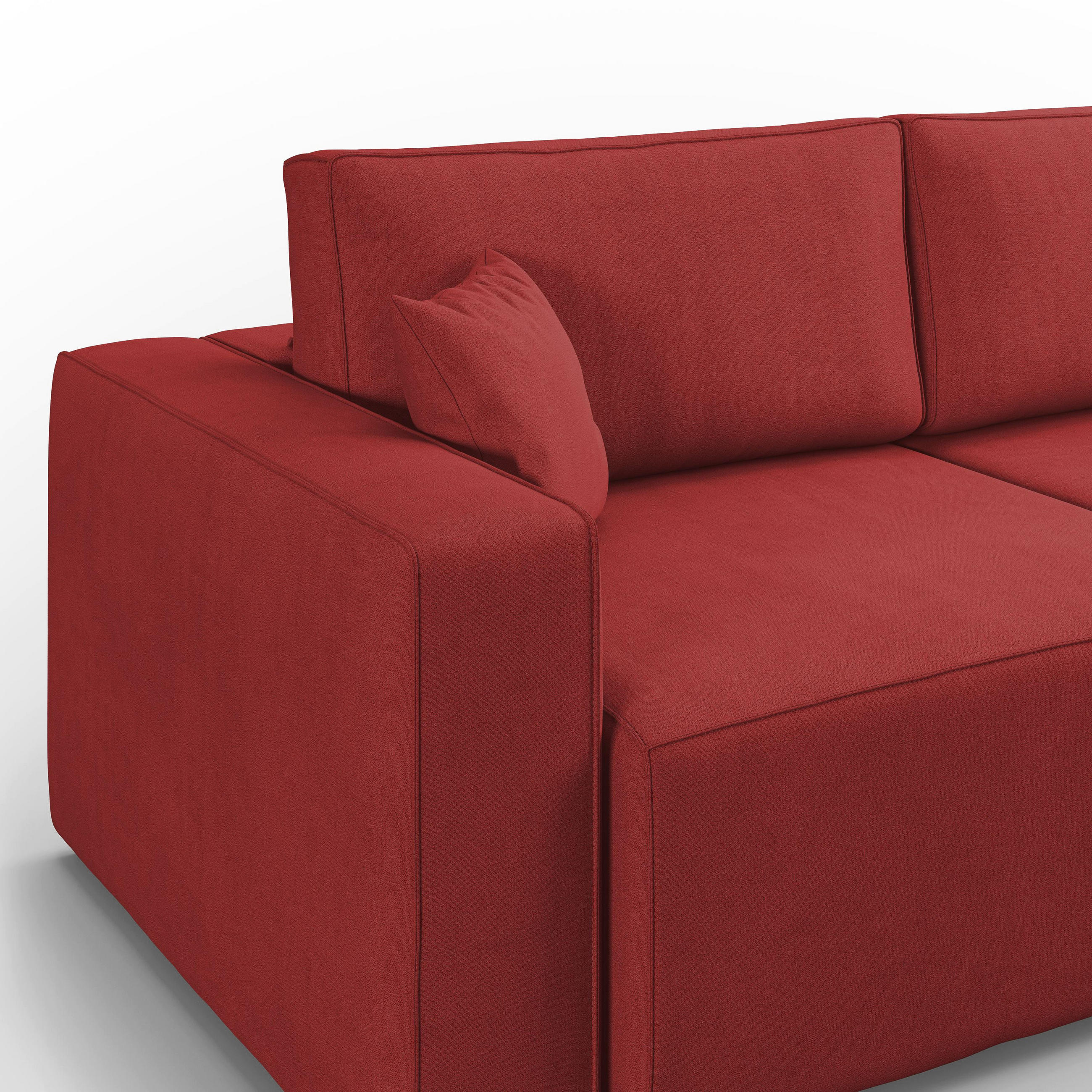 Thumbnail - Divani.store Linearsofa, Rot, Textil, 215x86x99 cm, Wohnzimmer, Sofas & Couches, Sofas
