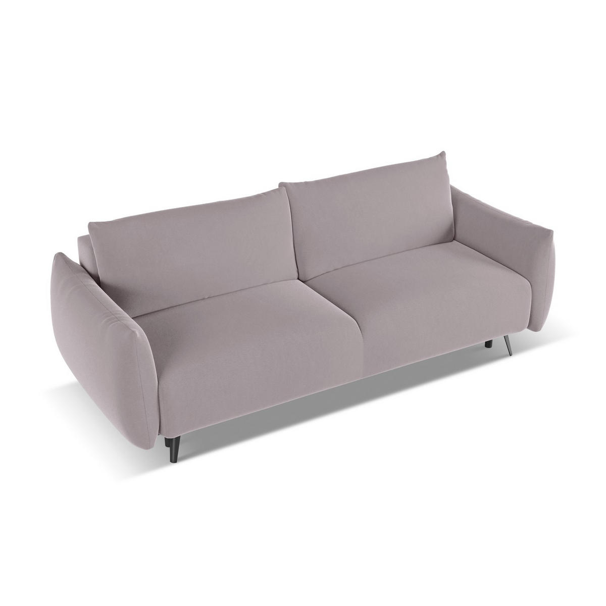 3-SITZER SOFA mit Schlaffunktion Samt Stoff Violett - Lila/Flieder, Textil/Metall (230/86/105cm) - LaMiaSofa