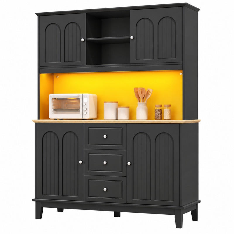 Meubliv Hochschrank Schwarz 29x180x120 cm