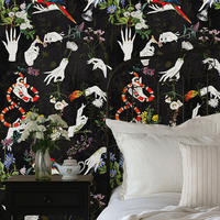 TAPETE Gothic aus echtem Papier, 200x280cm, 8 Bögen - Schwarz, Papier (200/280cm) - WALLPAPERS4BEGINNERS
