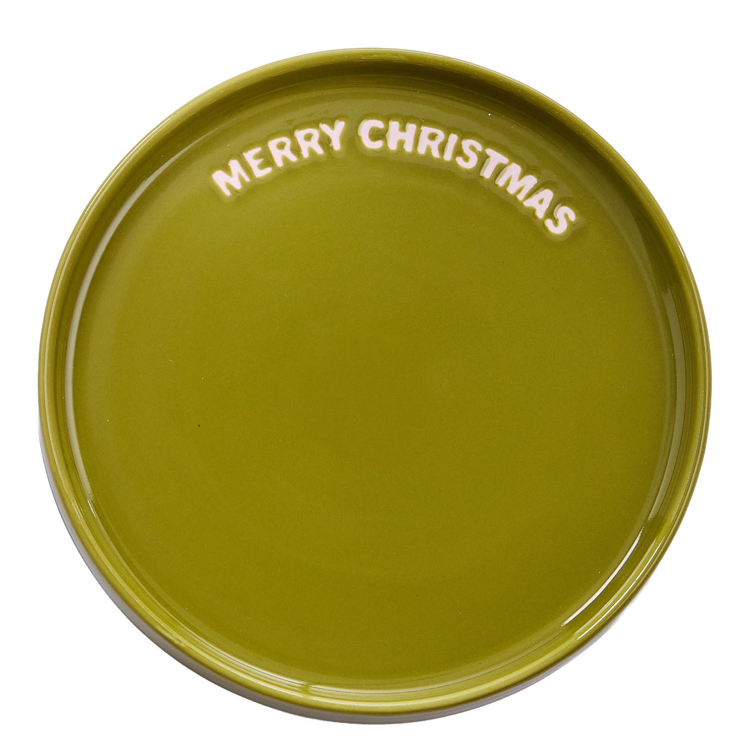 TELLER Good Vibes Merry Christmas - Grün, Keramik (15/15/1cm) - Butlers
