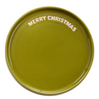 TELLER Good Vibes Merry Christmas - Grün, Keramik (15/15/1cm) - Butlers
