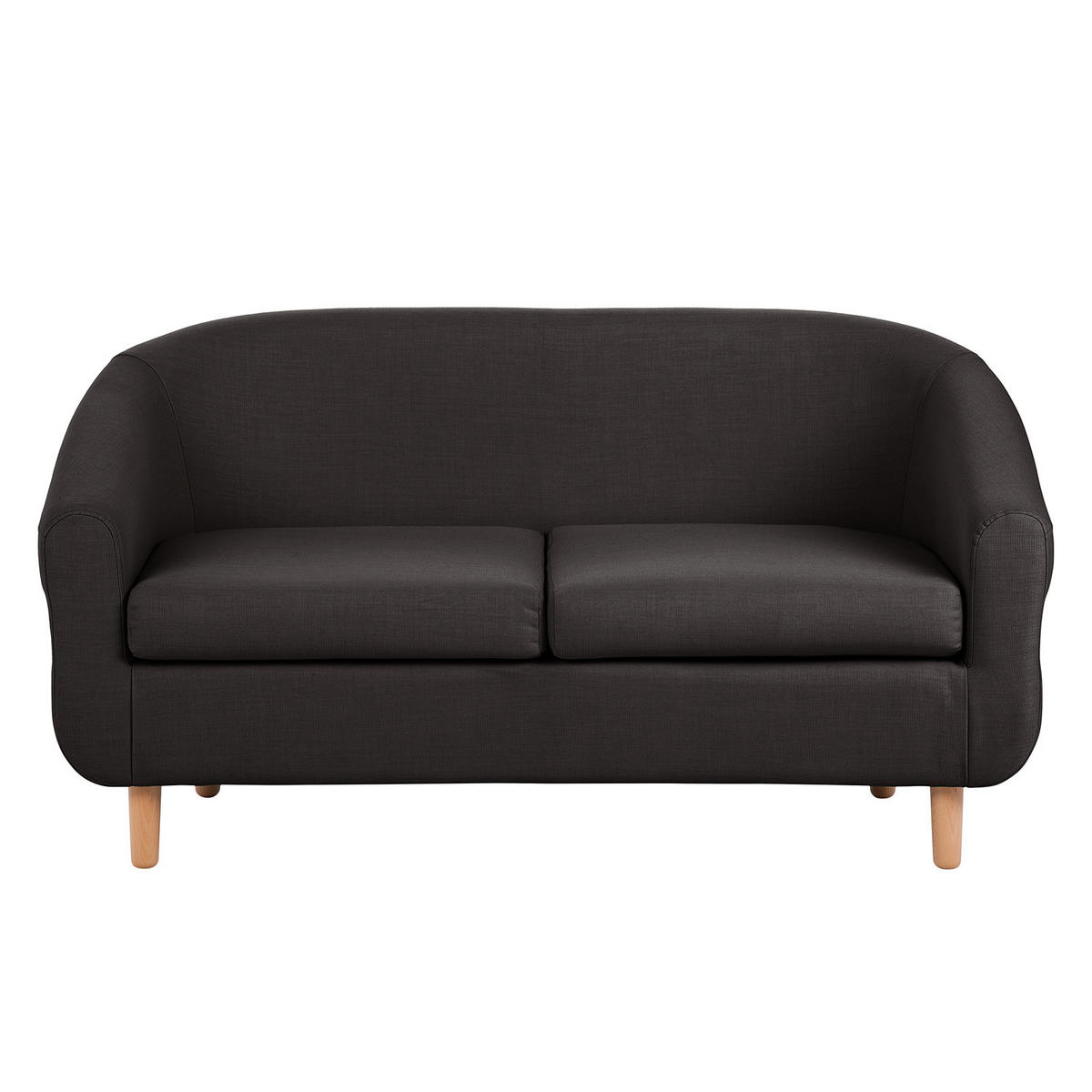 2-SITZER SOFA - Stoff, Schwarz - Schwarz, Textil (140/74/74cm) - home24