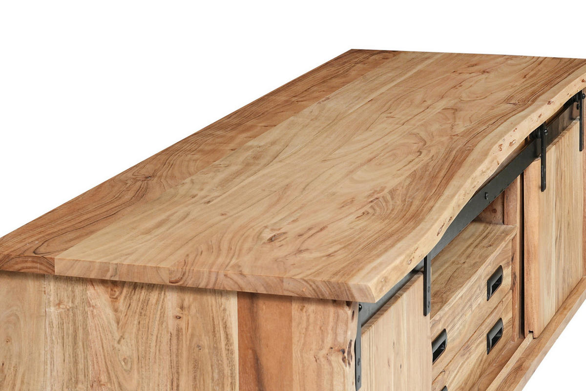 LOWBOARD LIAN I - Beige/Naturfarben, Holz (180/50/55cm) - SAM