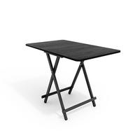 ESSTISCH Klappbar 100/60/74 cm Eisenbeine MDF Schwarz - Schwarz, Holzwerkstoff/Metall (60/74/100cm) - Livingandhome