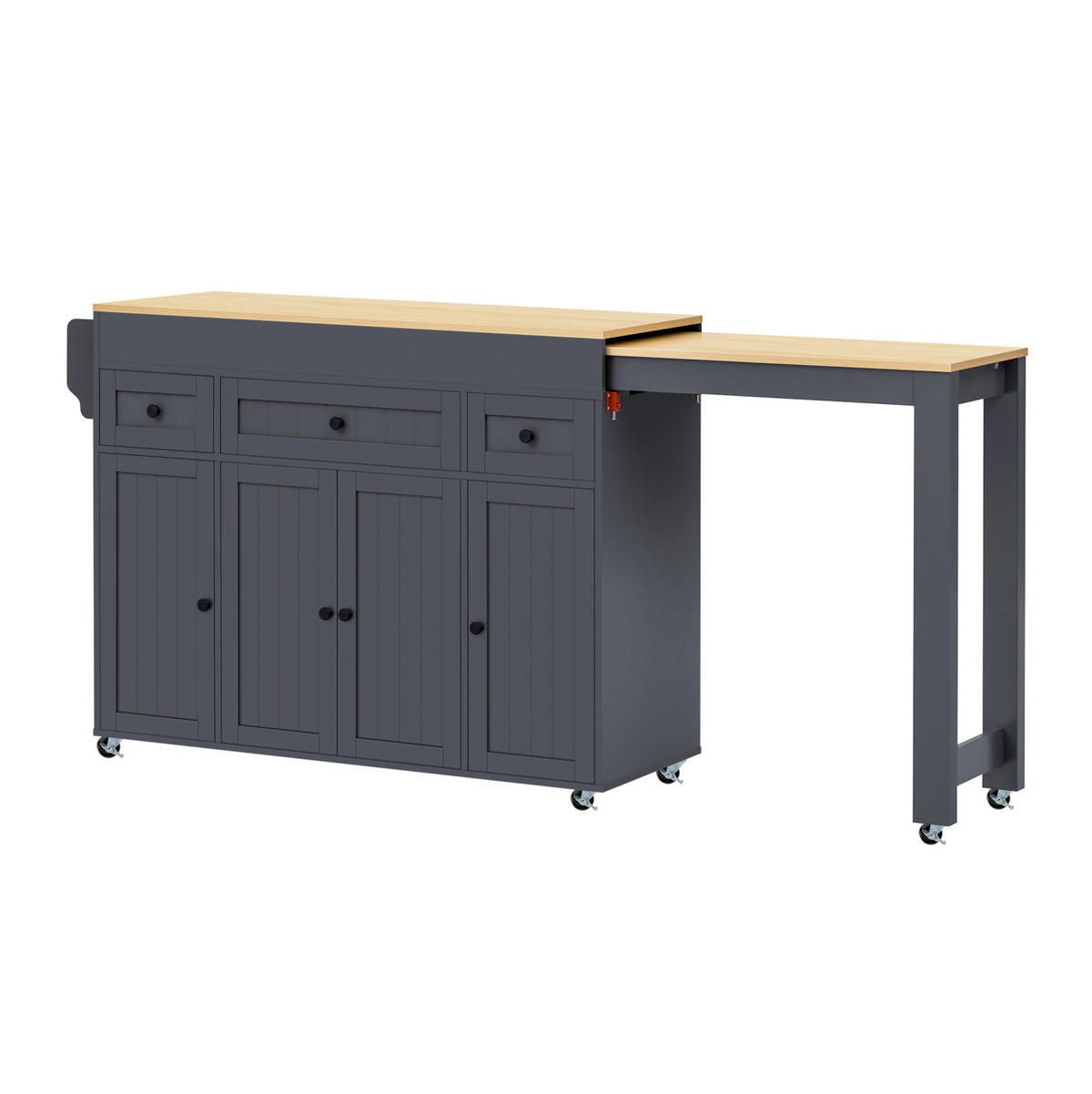 KÜCHENINSEL mit ausziehbarer Arbeitsplatte 137-190,6 x 45,2 x 92 cm Grau - Grau, Holz (45.2/92/137cm) - Beauniv