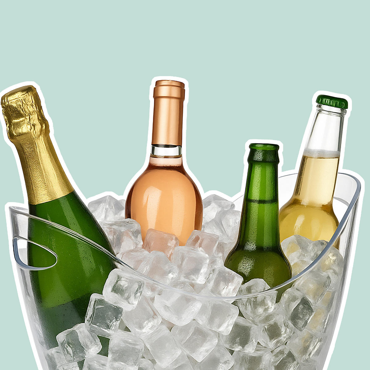 GETRÄNKEKÜHLER - Transparent, Kunststoff (34.5/25.5cm) - Relaxdays