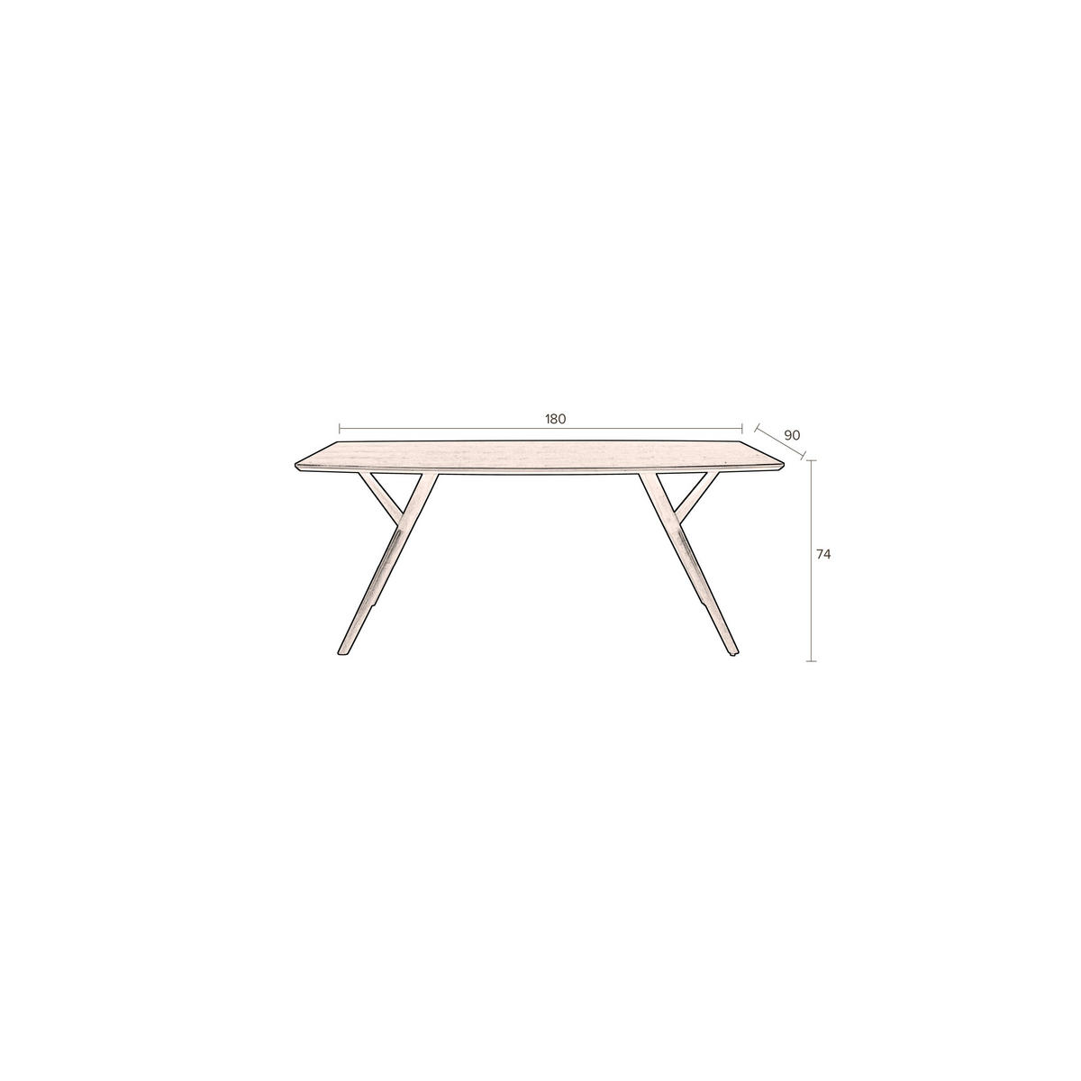ESSTISCH Malaya 180x90 cm - Braun, Holz (180/90/74cm) - Dutchbone