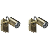 WANDLEUCHTE 2er-Set Klip 7/10/15 cm - Messingfarben, Metall (10/15/7cm) - Beliani