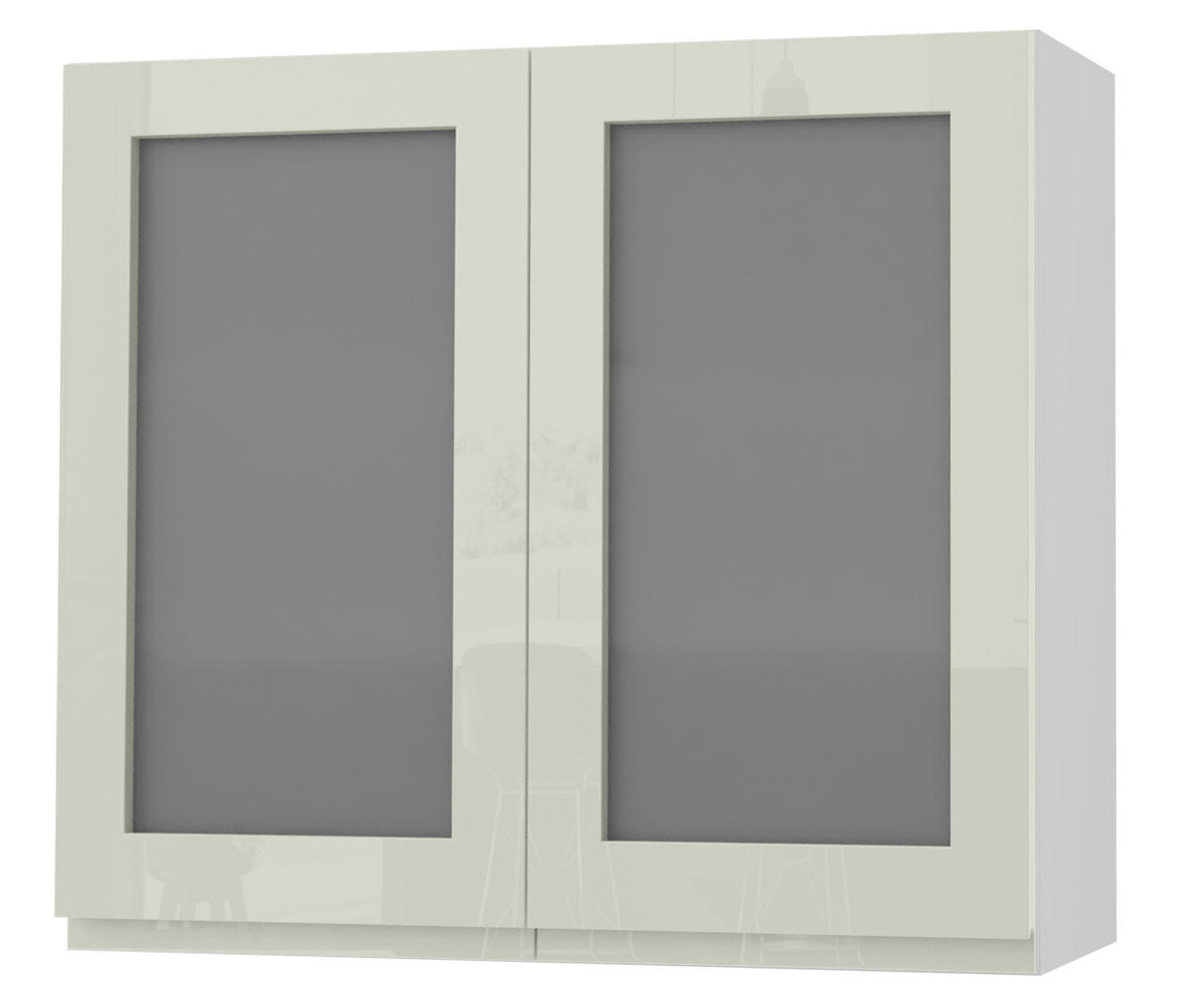 HÄNGESCHRANK Florence W3S/80 Weiß / RAL 1013 perlweiß HG 80 / 32,5 / 72cm - Weiß Hochglanz/Weiß, Holz/Holzwerkstoff (80/72/32.5cm) - Feldmann-Wohnen