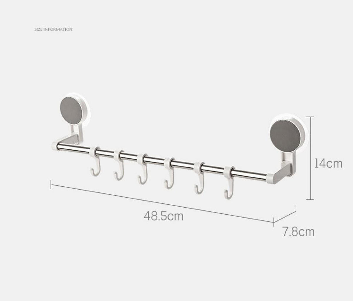 HANDTUCHSTANGE , Handtuchhalter mit Saugnapf - Silberfarben, Metall (4/9/49cm) - BELZ